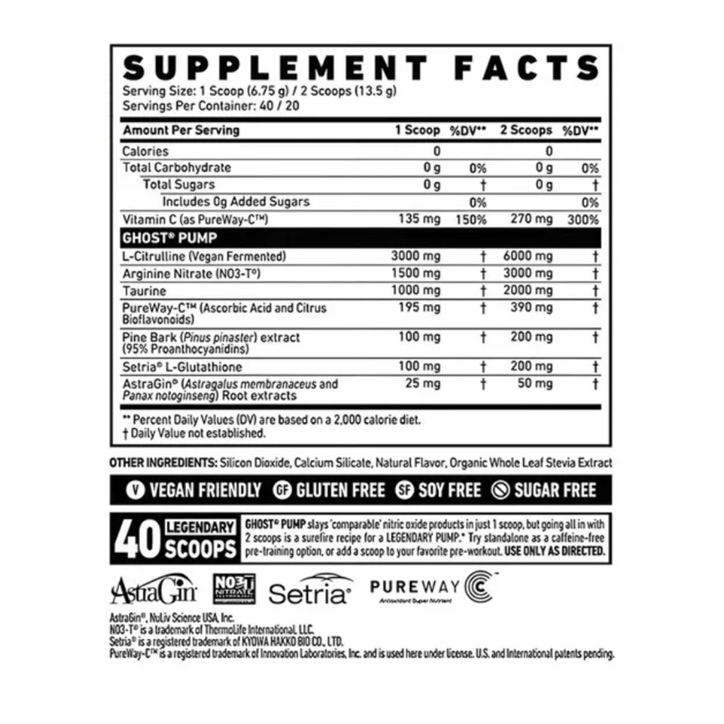 GHOST PUMP OXIDO NITRICO SIN ESTIMULANTES- 40 SERV - Image 2