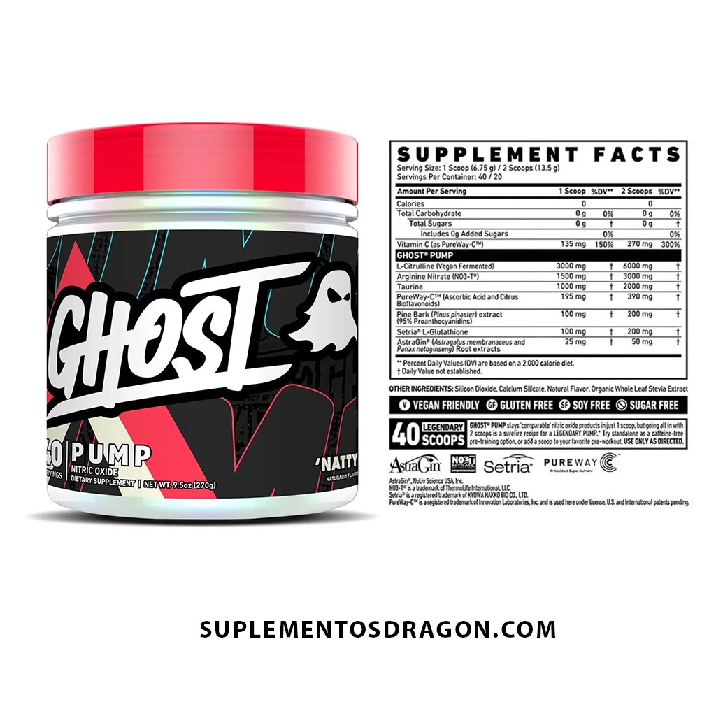 GHOST PUMP OXIDO NITRICO SIN ESTIMULANTES- 40 SERV
