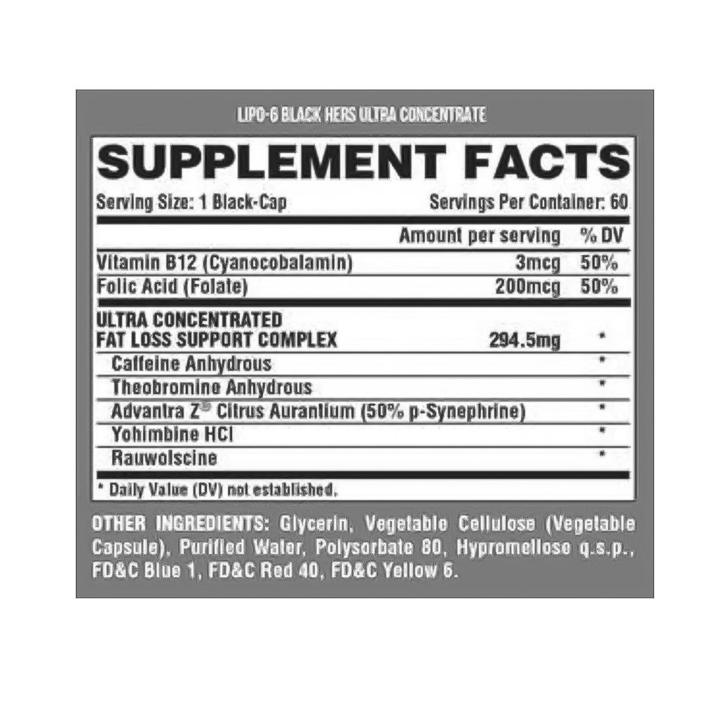 LIPO 6 BLACK ULTRA FOR HERS CONCENTRADO - 60 CAPS - Image 2