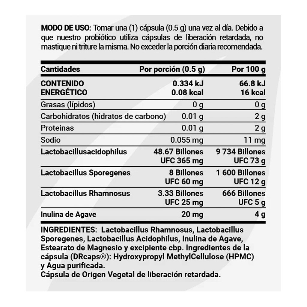 60 BILLONES DE PROBIÓTICOS - 120 CAPS 500 MG - Image 3