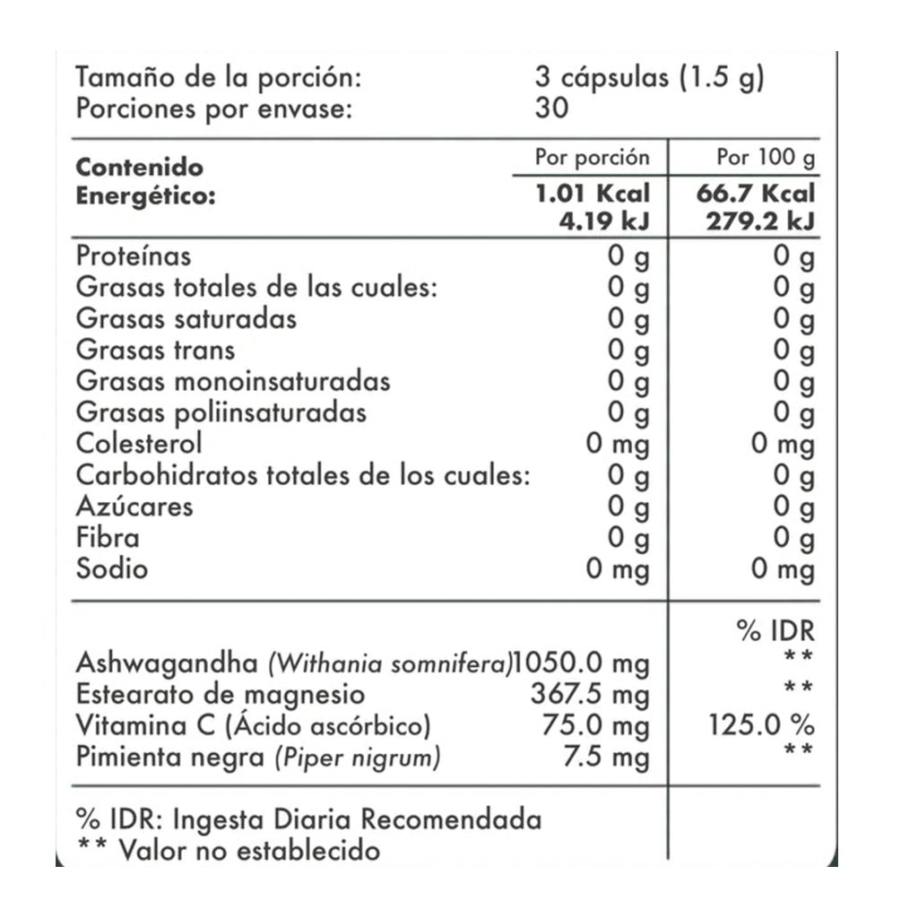 ASHWAGANDHA FLOW - 90 CÁPSULAS DE 500 MG C/U - Image 3