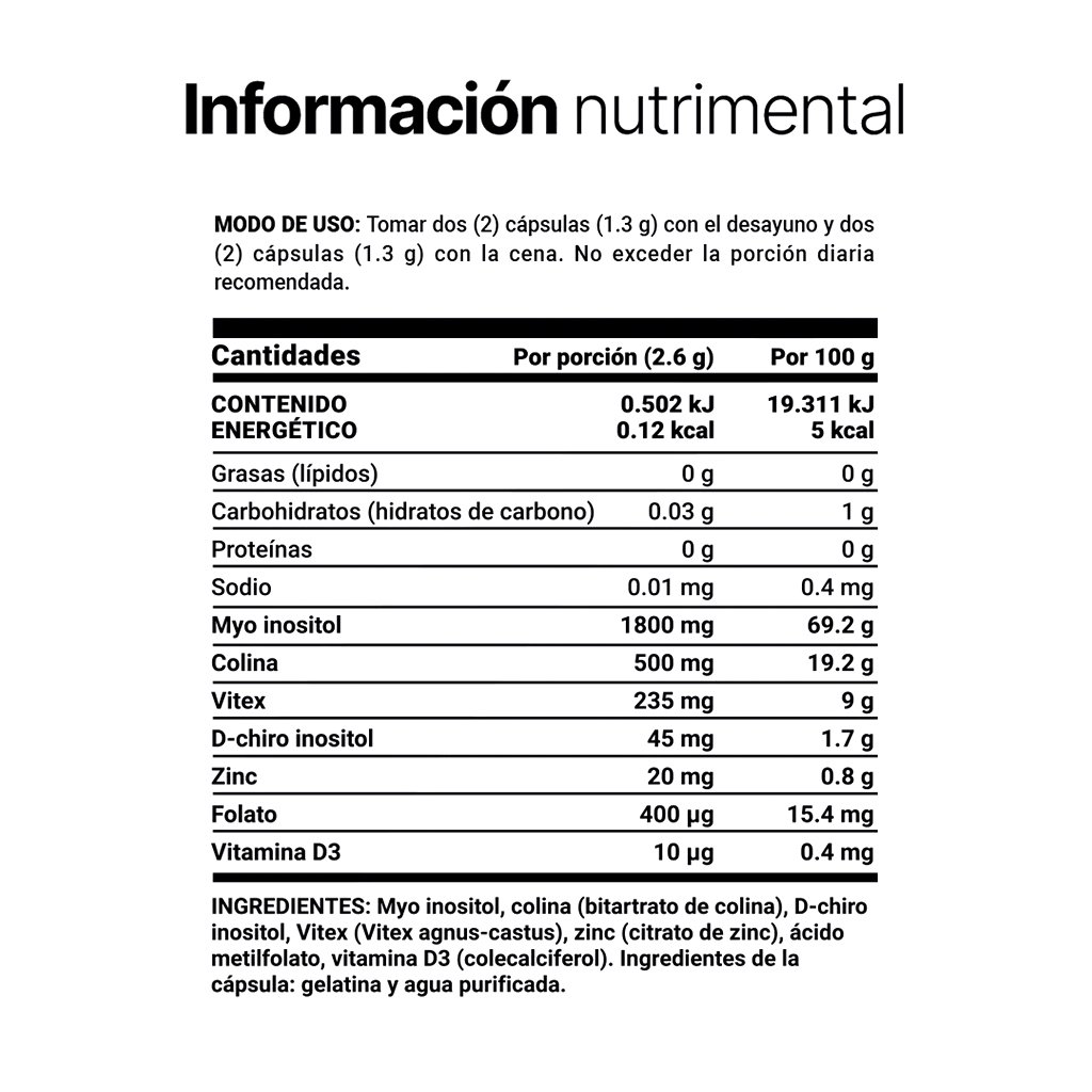 MYO & D-CHIRO -  INOSITOL PLATIMNUM - 240 CÁPSULAS - Image 3